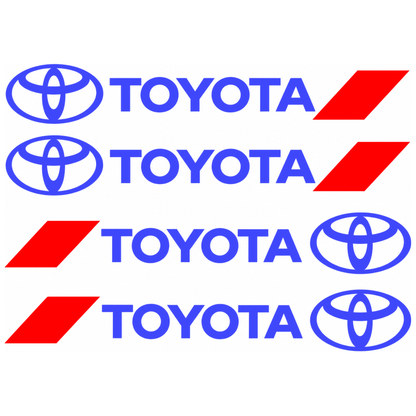 Set 4 Stickere Mânere Toyota – Logo + Accent Roșu Racing 12.5x2cm