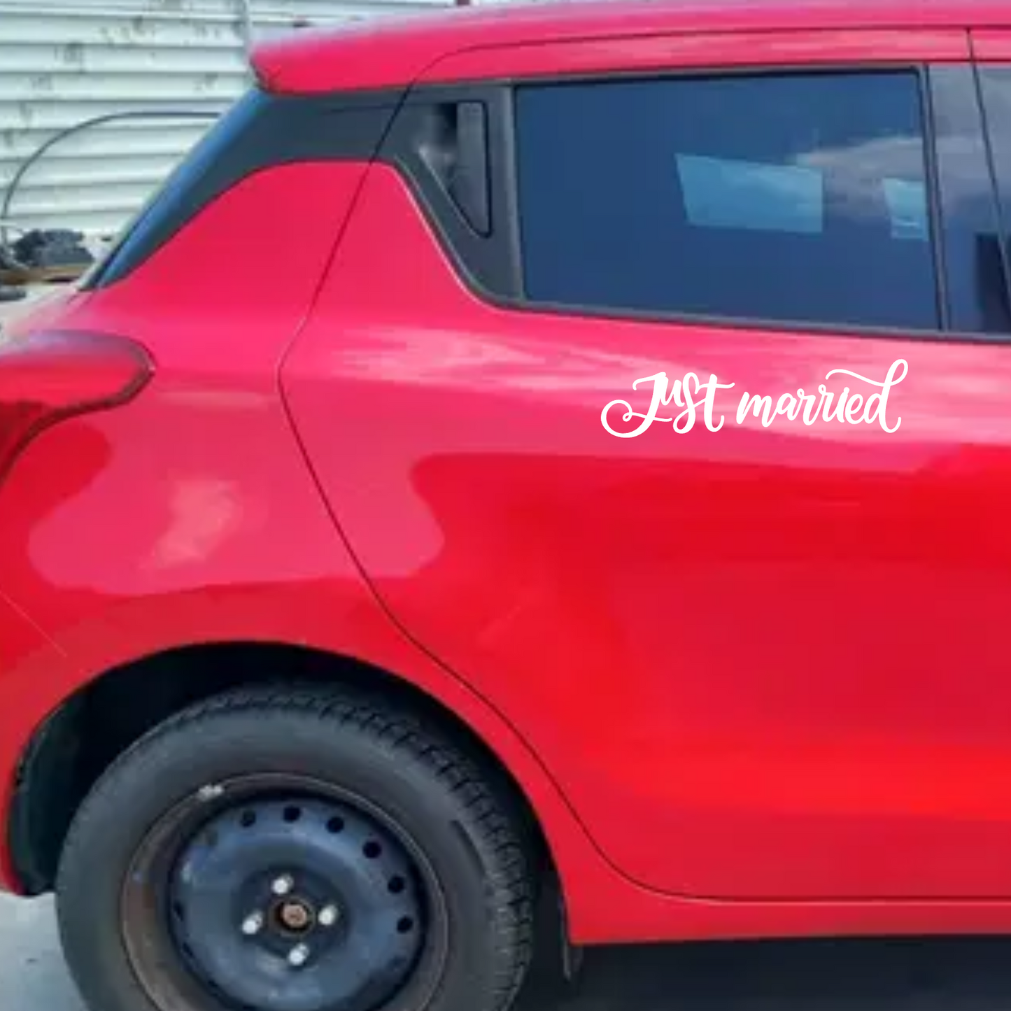 Sticker auto decorativ, just married