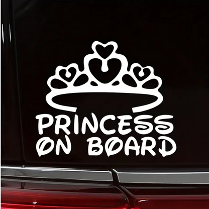 Sticker auto moto decorativ, tuning, rezistent la apa si UV, Princess on Board