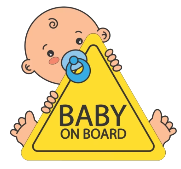 Sticker Baby on board baietel cu suzeta