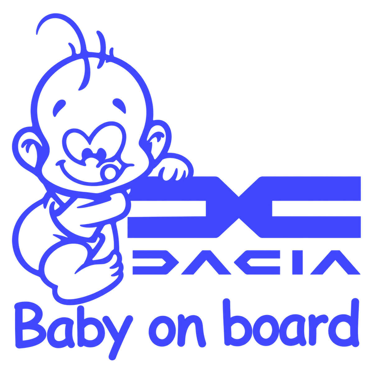 Sticker Dacia Baby on Board – Siglă Nouă Dacia, Bebeluș la Bord