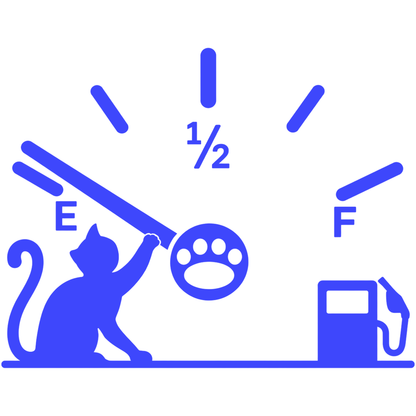Sticker auto Pisică cu indicator de combustibil – pentru capacul rezervorului, 15cm