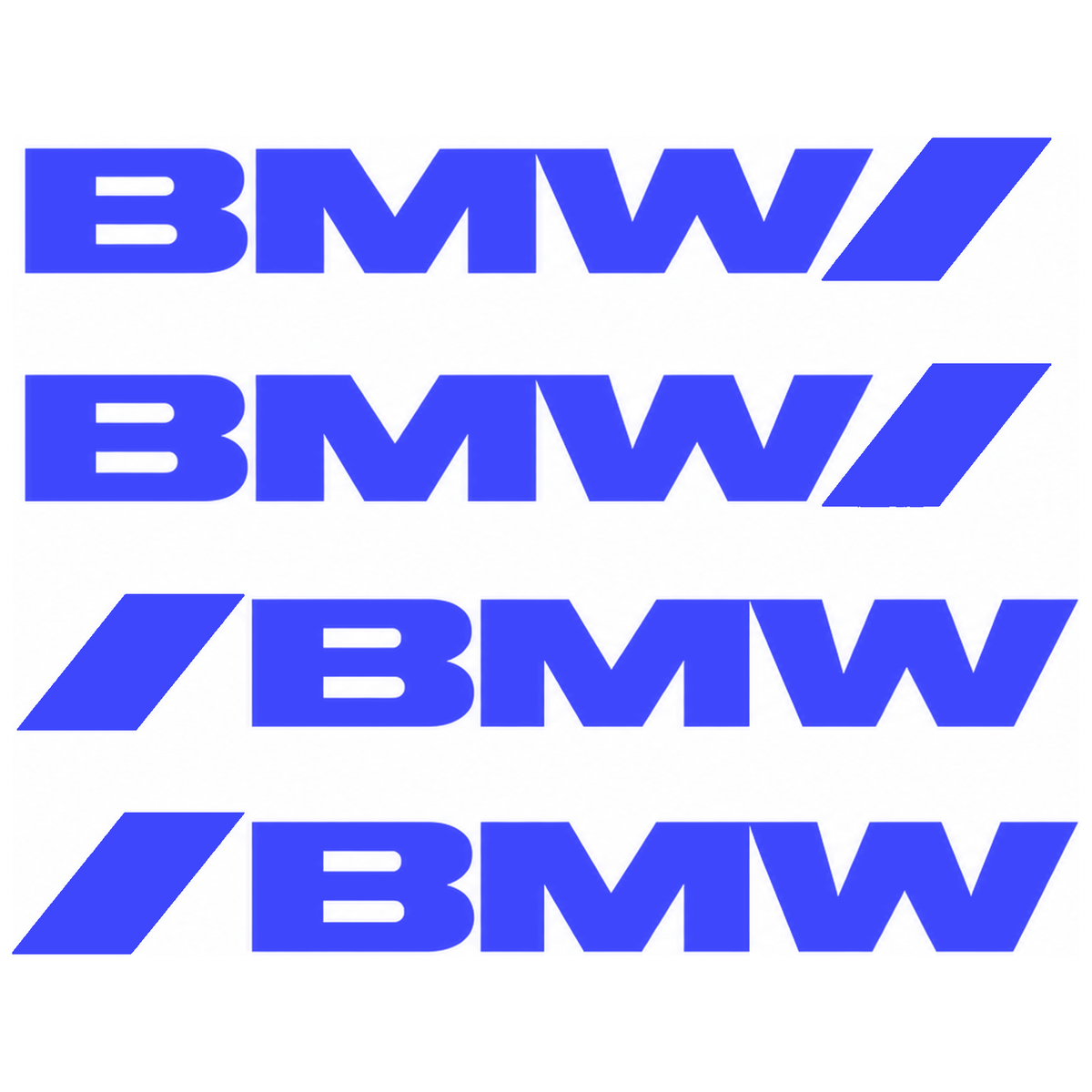 Set 4 Stickere Mânere BMW – Logo + Accent Albastru Racing, 12.5x2cm