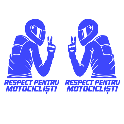 Set 2 Stickere Moto Respect pentru Motocicliști – Stânga + Dreapta
