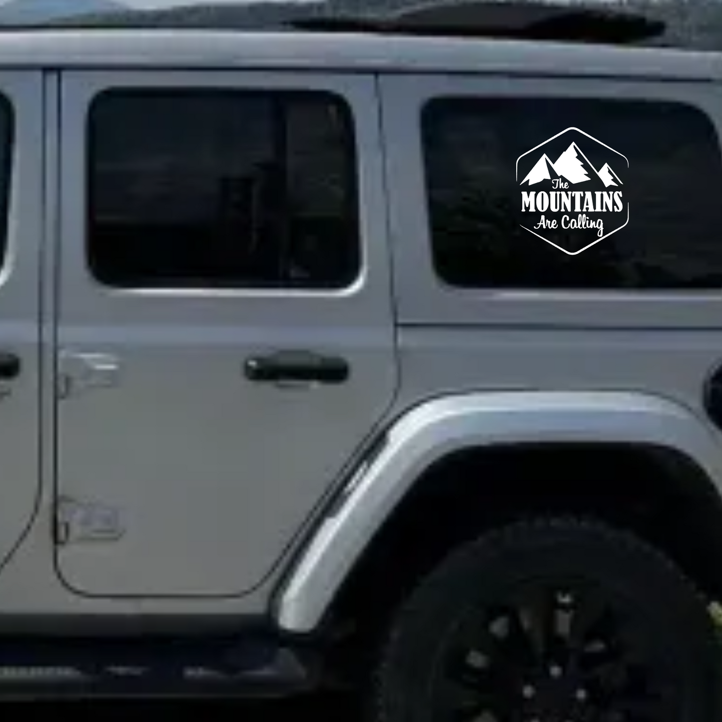 Sticker auto 4x4, rezistent, adventure, the mountain are calling v1