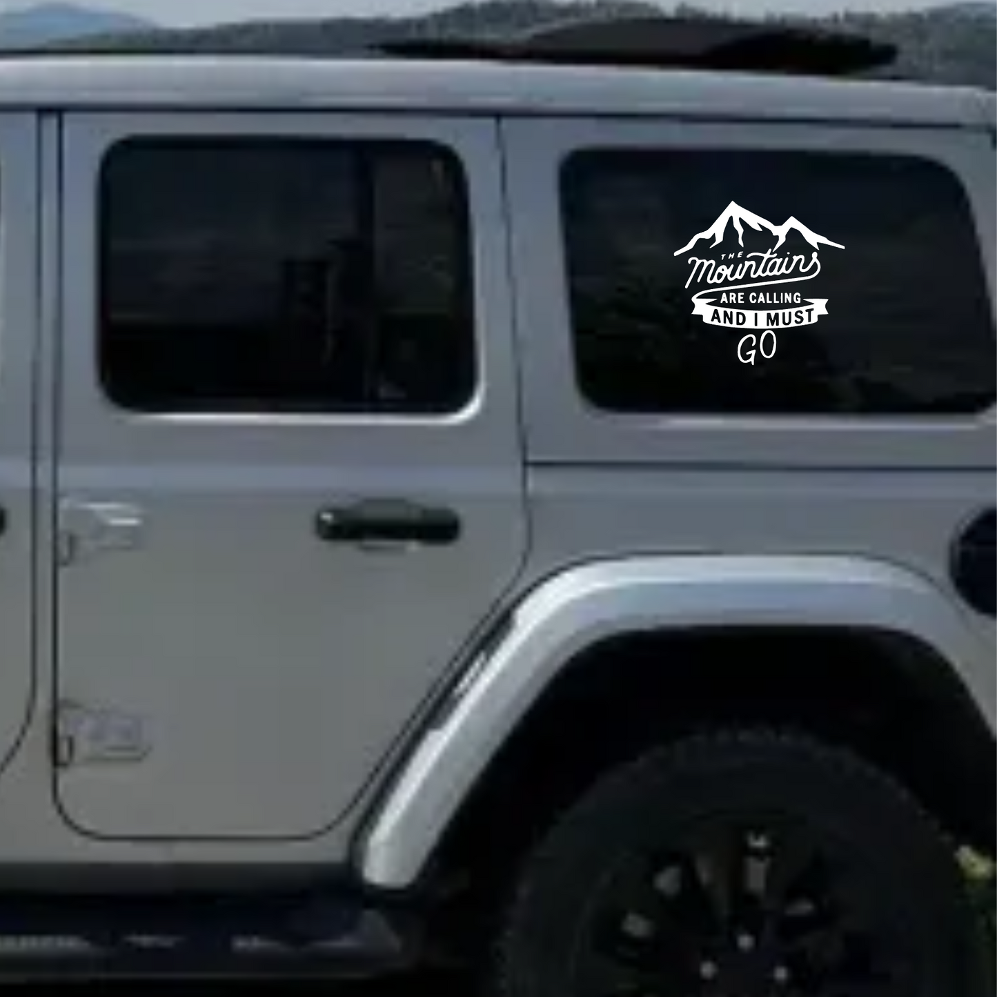 Sticker auto 4x4, rezistent, adventure, the mountain are calling v2