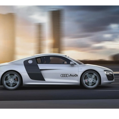 Set 2 stickere auto tuning pentru Audi RS, Audi Performance, rezistente