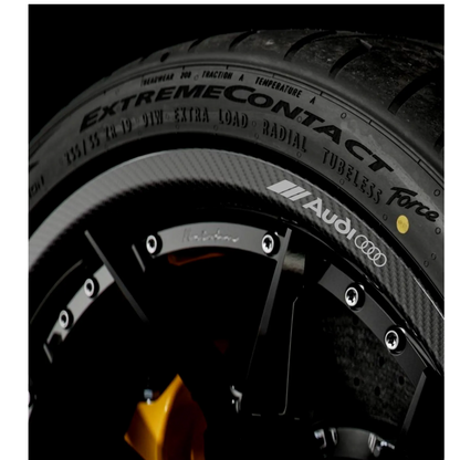 Set 8 stickere auto tuning pentru Audi RS S-line, pentru jante aliaj, rezistente
