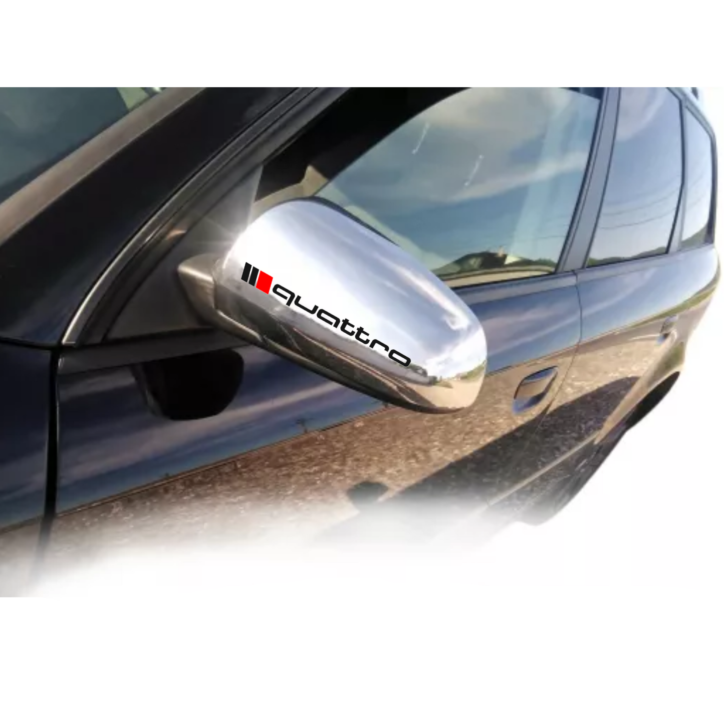 Set 4 stickere tuning pentru Audi, Quattro, rezistente