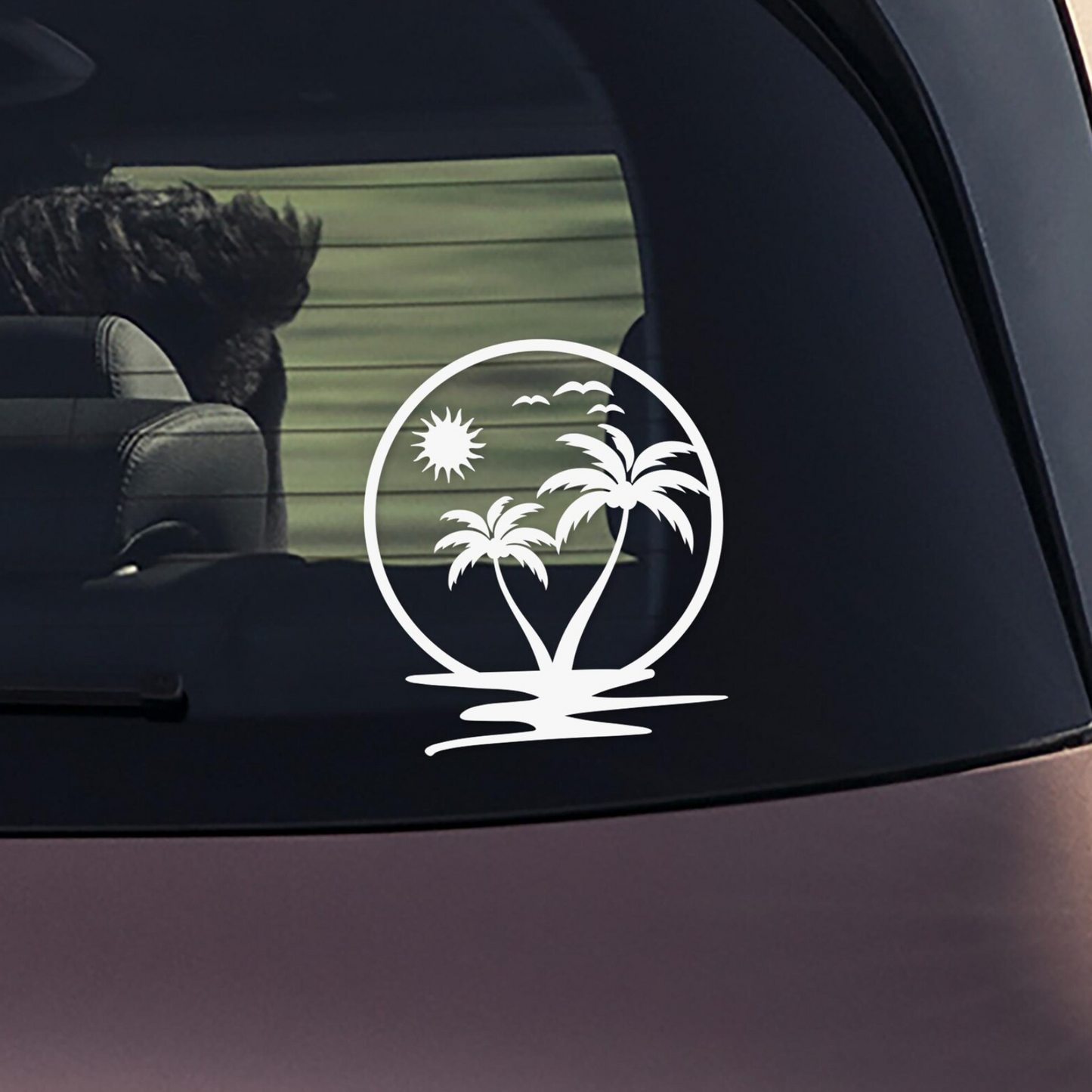 Sticker decorativ auto, rezistent, Hawai time, palmieri
