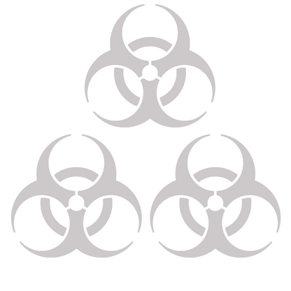 Set 3 stickere decorative Biohazard – Simbol Pericol Biologic