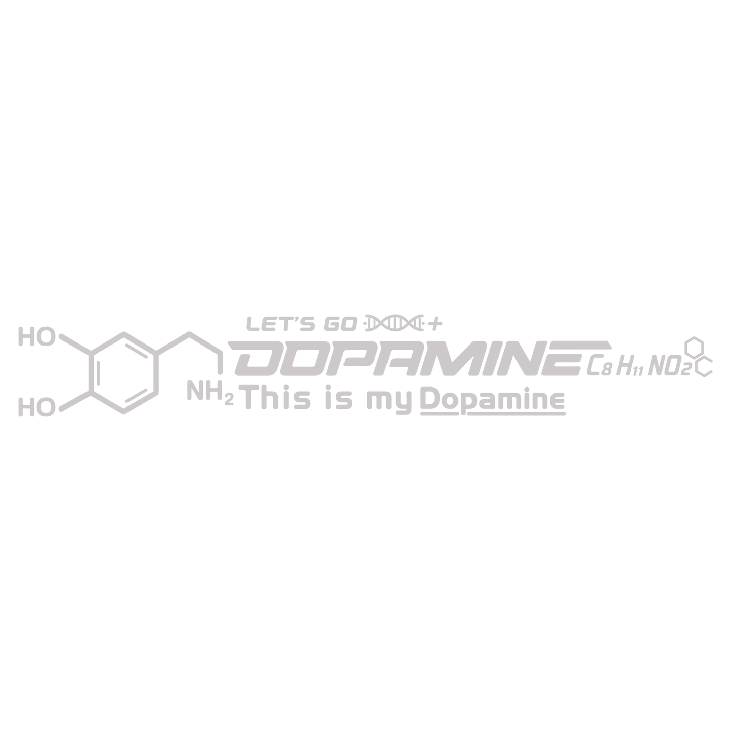 Sticker Dopamine – This Is My Dopamine, Formula Chimică, Autocolant Auto Moto