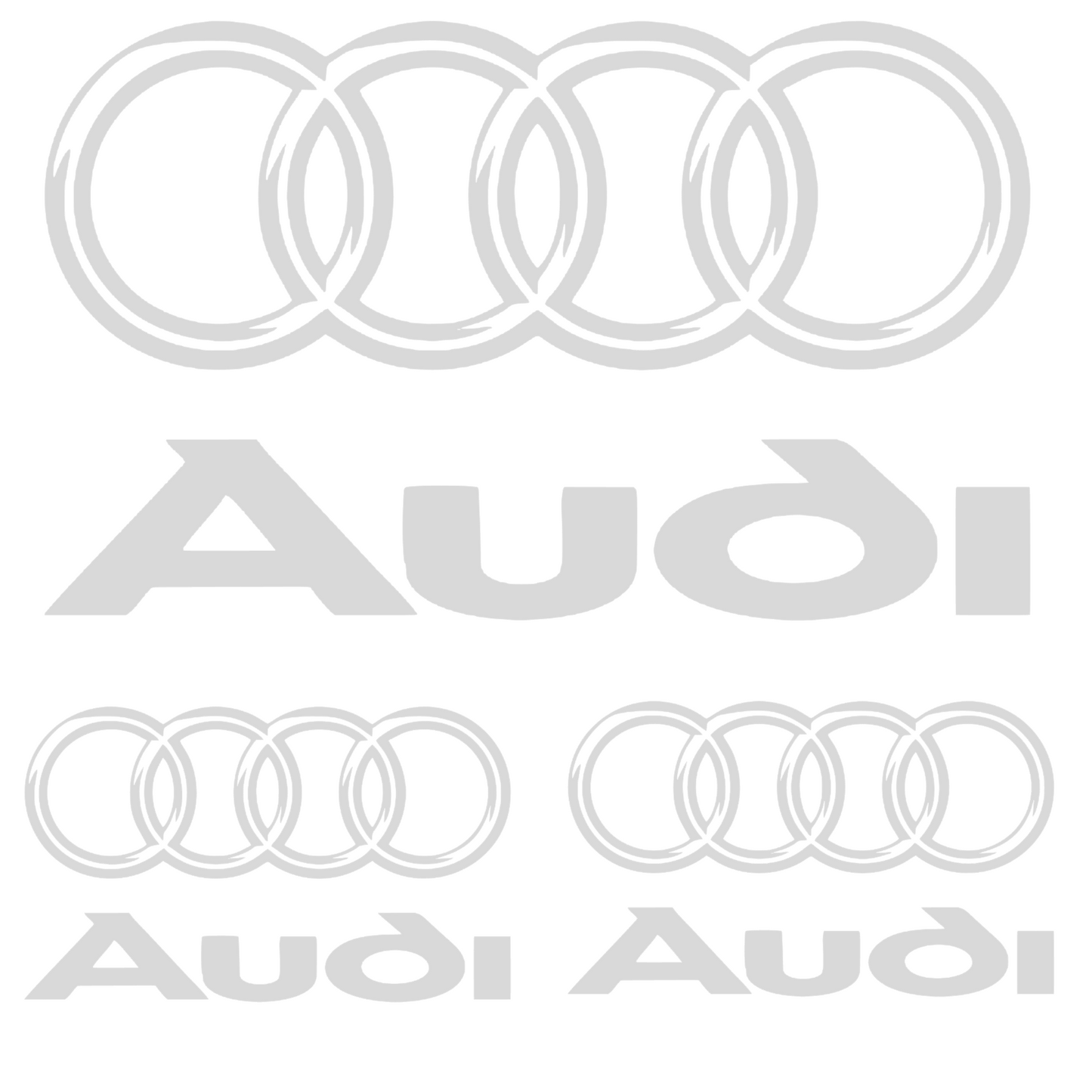 Set 3 stickere Audi cu sigla si scris