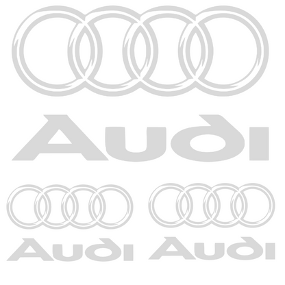 Set 3 stickere Audi cu sigla si scris