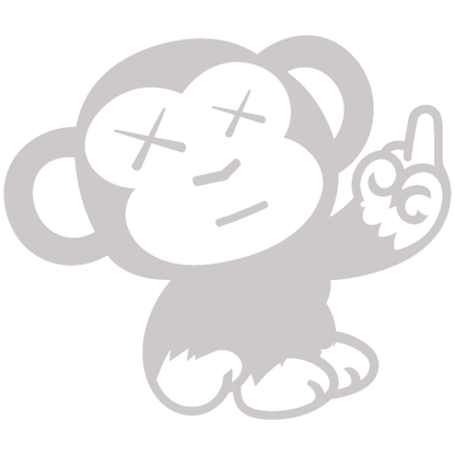 Sticker Maimuță Funny – Monkey Middle Finger, Auto Moto 17cm