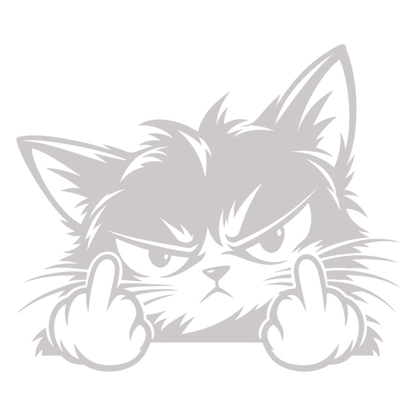 Sticker Auto Pisică Nervoasă – Middle Finger Cat – Funny JDM 16cm