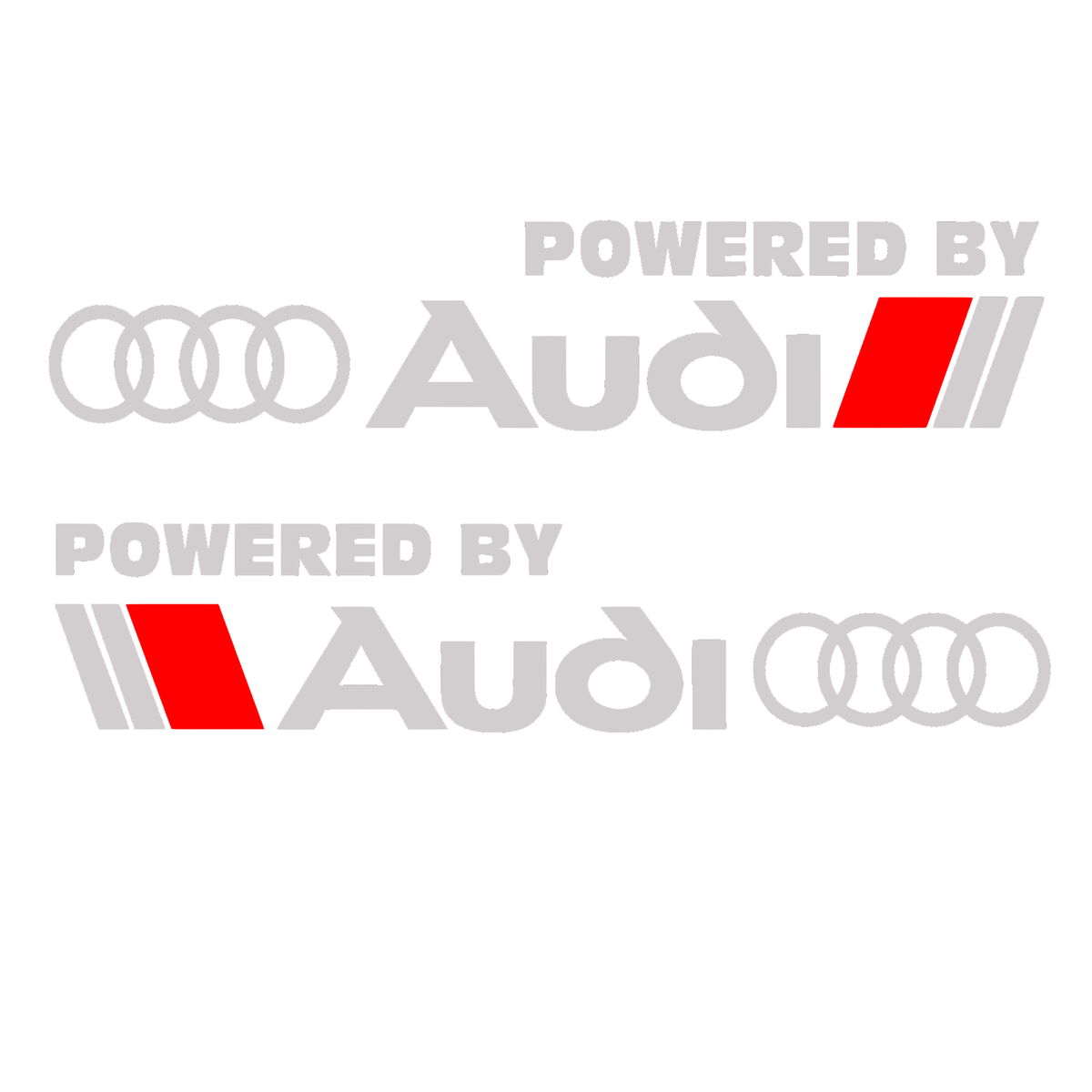 Set 2 Stickere Auto pentru laterale, Powered by Audi – Logo Racing