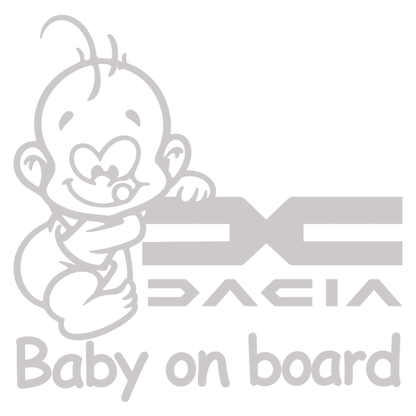 Sticker Dacia Baby on Board – Siglă Nouă Dacia, Bebeluș la Bord