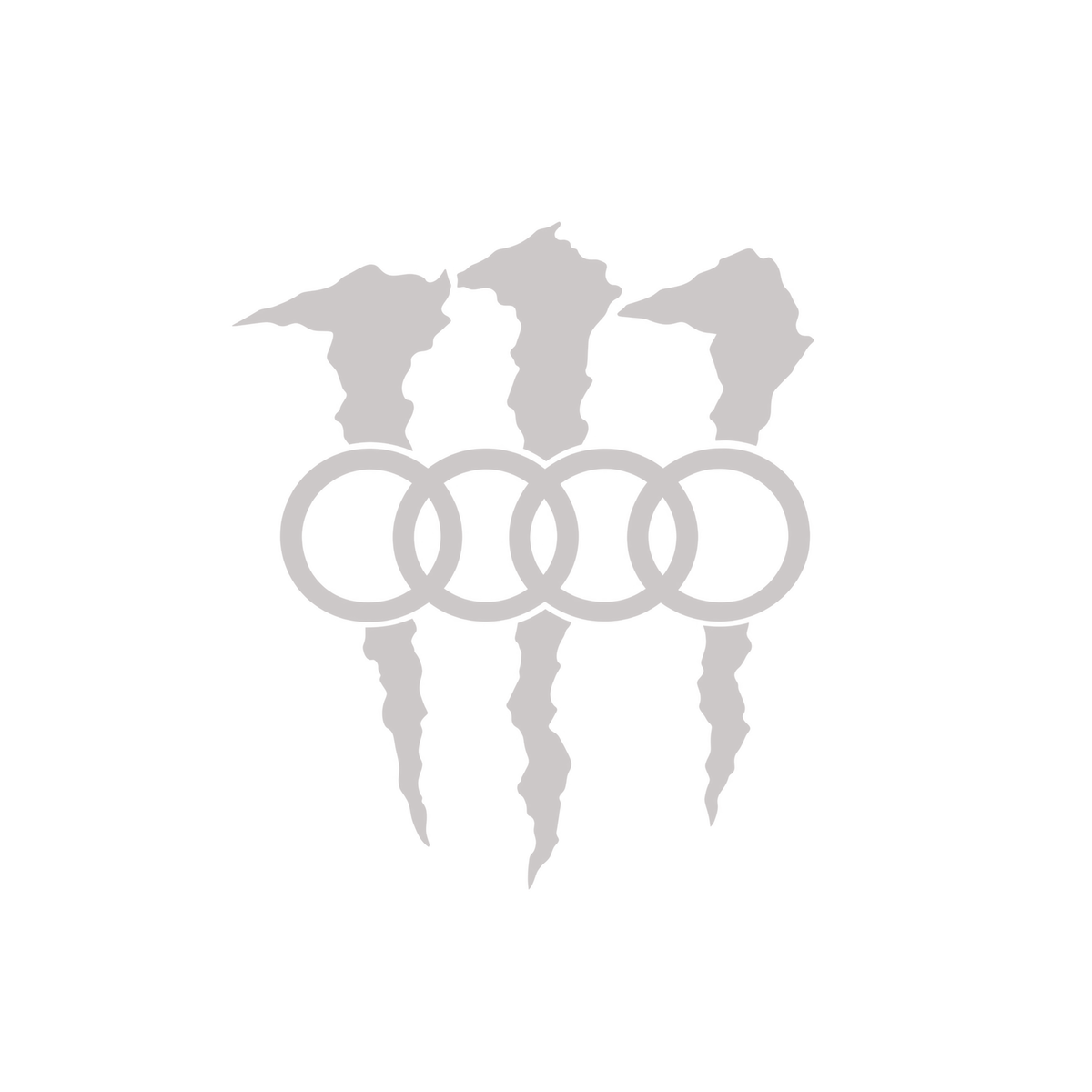Sticker Audi Monster – Logo Audi cu Gheare