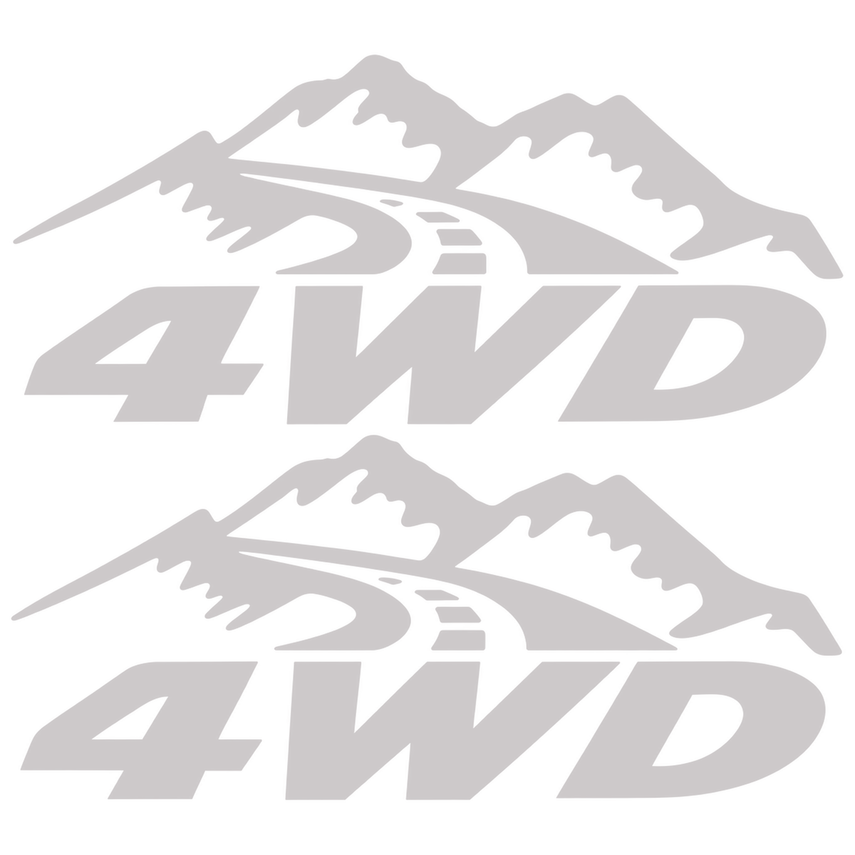 Set 2 Stickere 4WD Off-Road – Munți și Drum, Auto 4x4