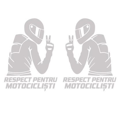Set 2 Stickere Moto Respect pentru Motocicliști – Stânga + Dreapta