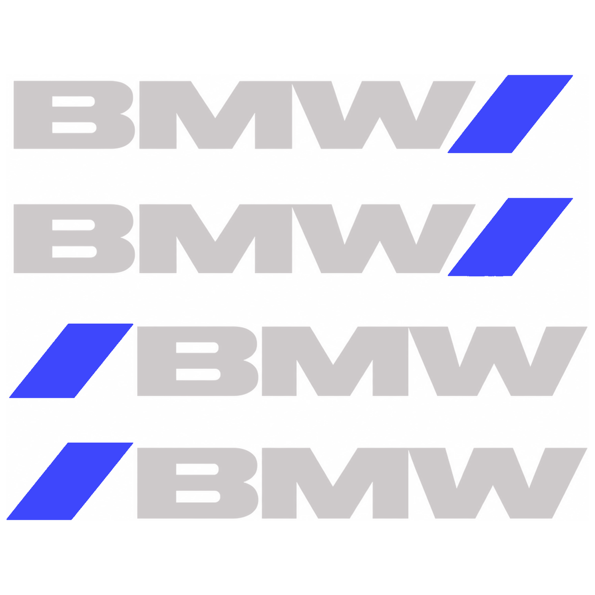 Set 4 Stickere Mânere BMW – Logo + Accent Albastru Racing, 12.5x2cm