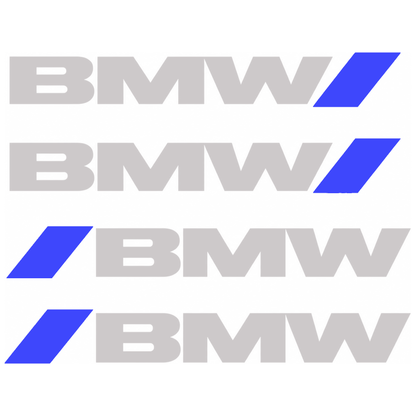 Set 4 Stickere Mânere BMW – Logo + Accent Albastru Racing, 12.5x2cm