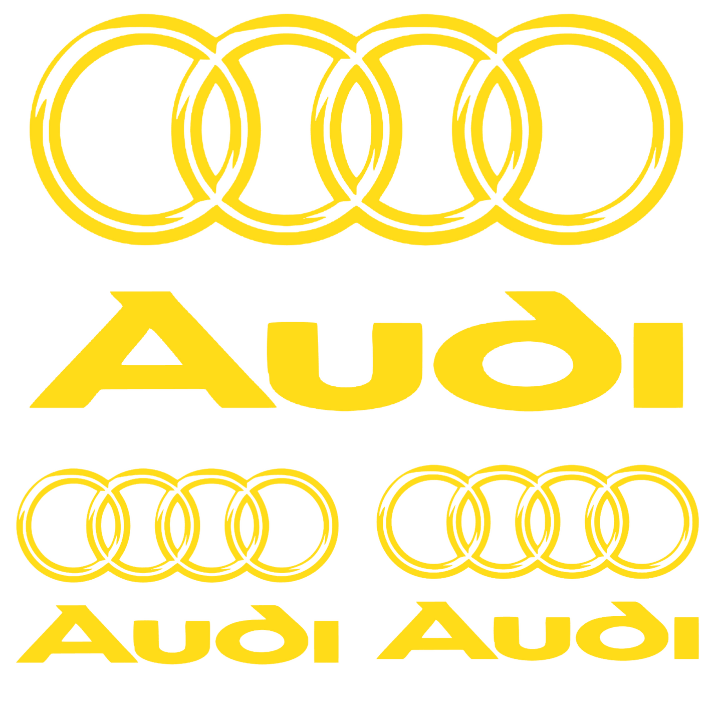 Set 3 stickere Audi cu sigla si scris