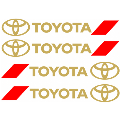 Set 4 Stickere Mânere Toyota – Logo + Accent Roșu Racing 12.5x2cm