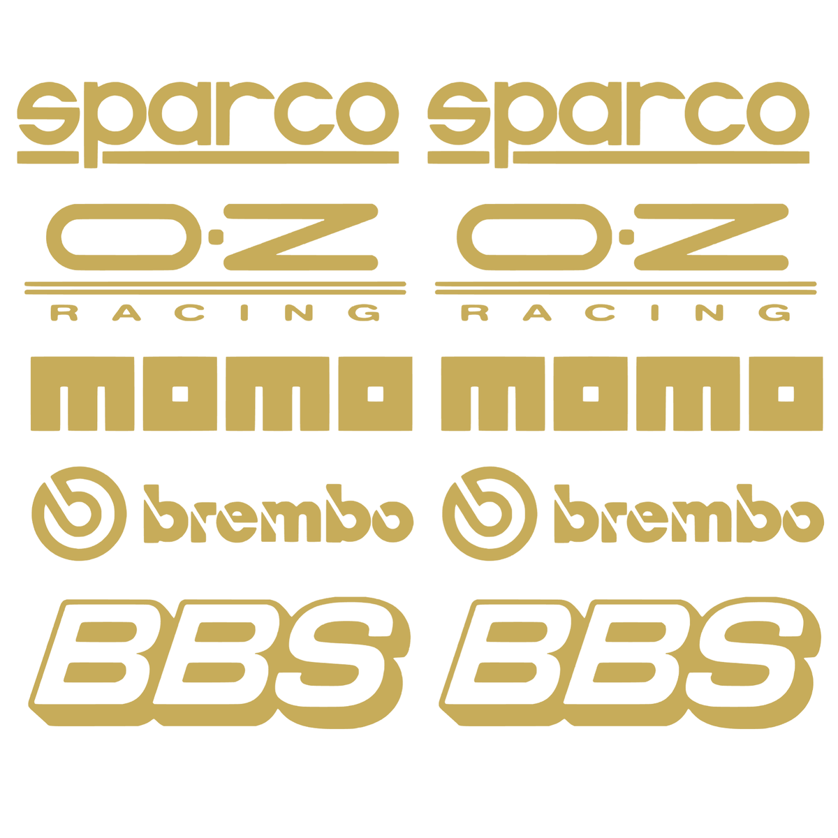 Set de 2 seturi Stickere Auto Racing – Sparco, O.Z Racing, Momo, Brembo și BBS