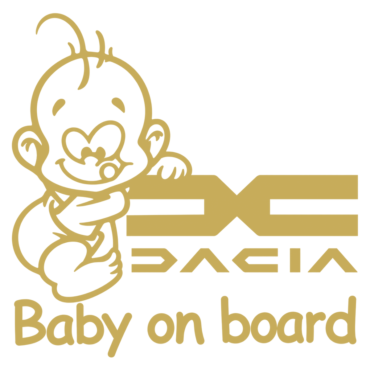 Sticker Dacia Baby on Board – Siglă Nouă Dacia, Bebeluș la Bord