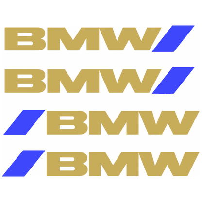 Set 4 Stickere Mânere BMW – Logo + Accent Albastru Racing, 12.5x2cm