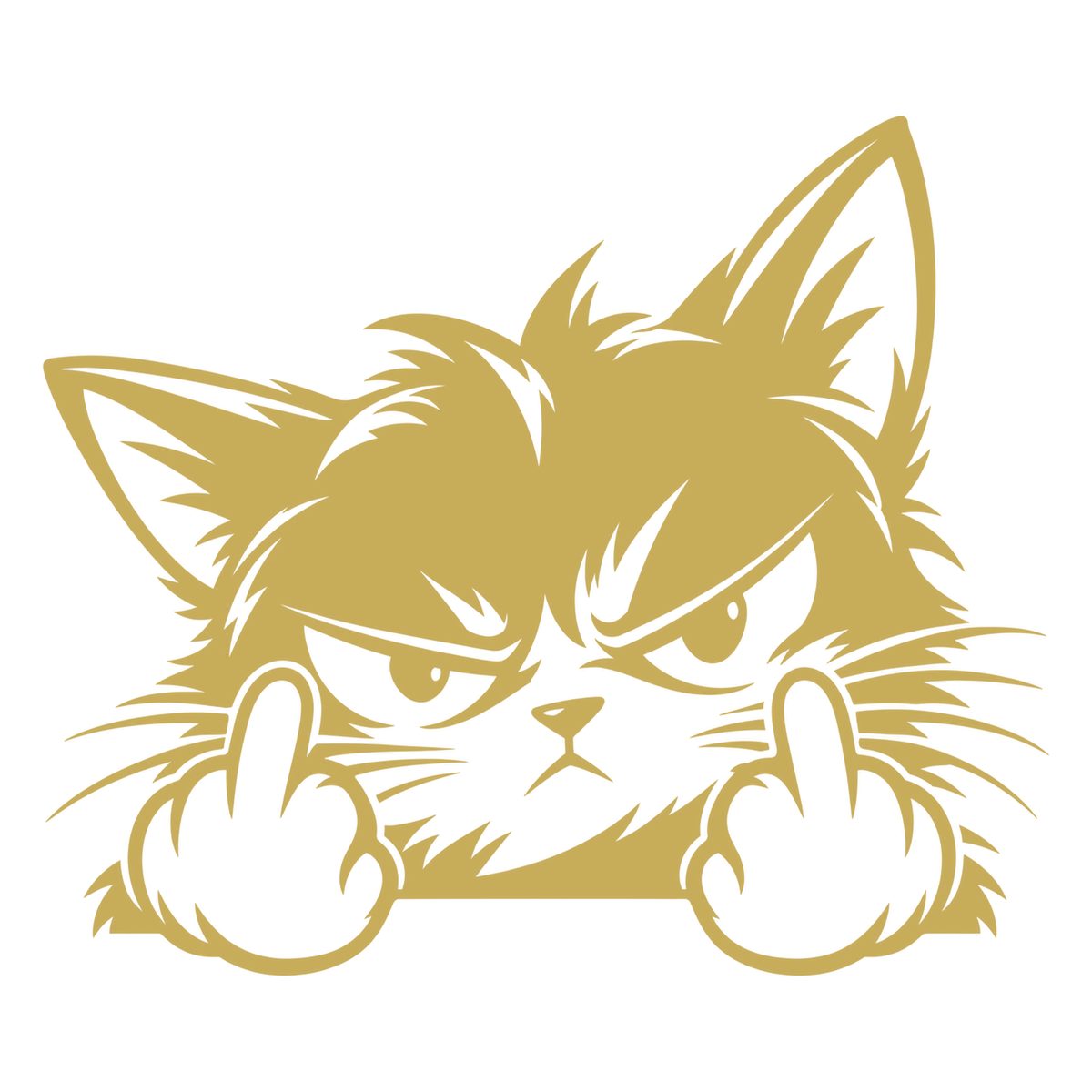 Sticker Auto Pisică Nervoasă – Middle Finger Cat – Funny JDM 16cm
