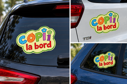 Sticker Copii la Bord – Autocolant Auto Colorat pentru Siguranța Copiilor
