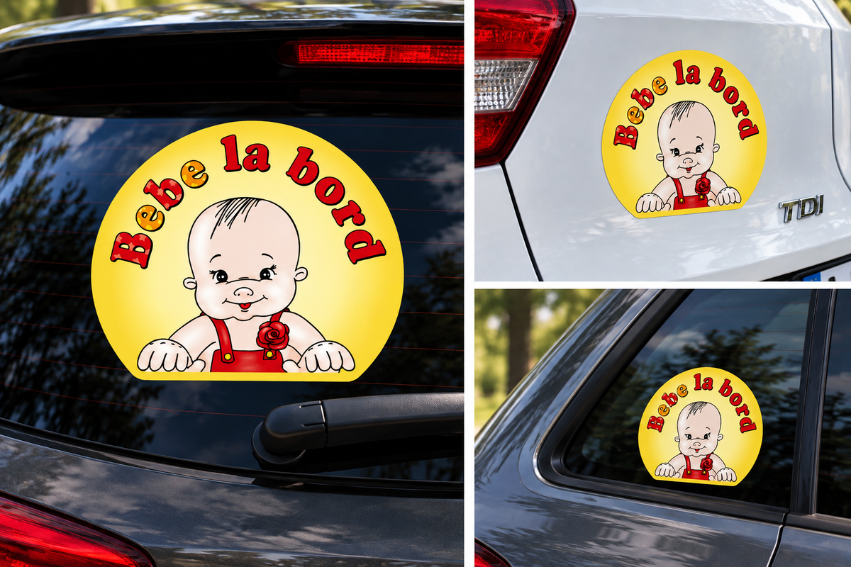 Sticker Bebe la Bord – Autocolant Auto Baby on Board