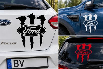 Sticker Ford Monster – Logo Ford cu Gheare