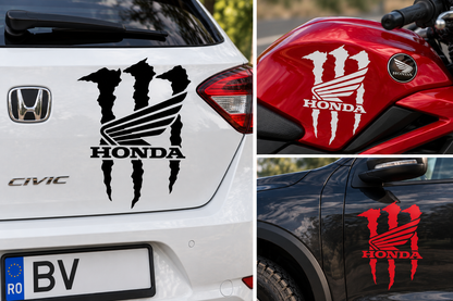Sticker Honda Monster – Logo Honda cu Gheare