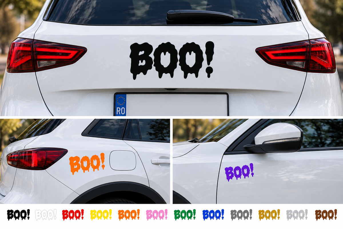 Set 3 Stickere BOO! – Autocolant Halloween Funny Auto Moto