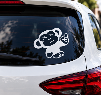 Sticker Maimuță Funny – Monkey Middle Finger, Auto Moto 17cm