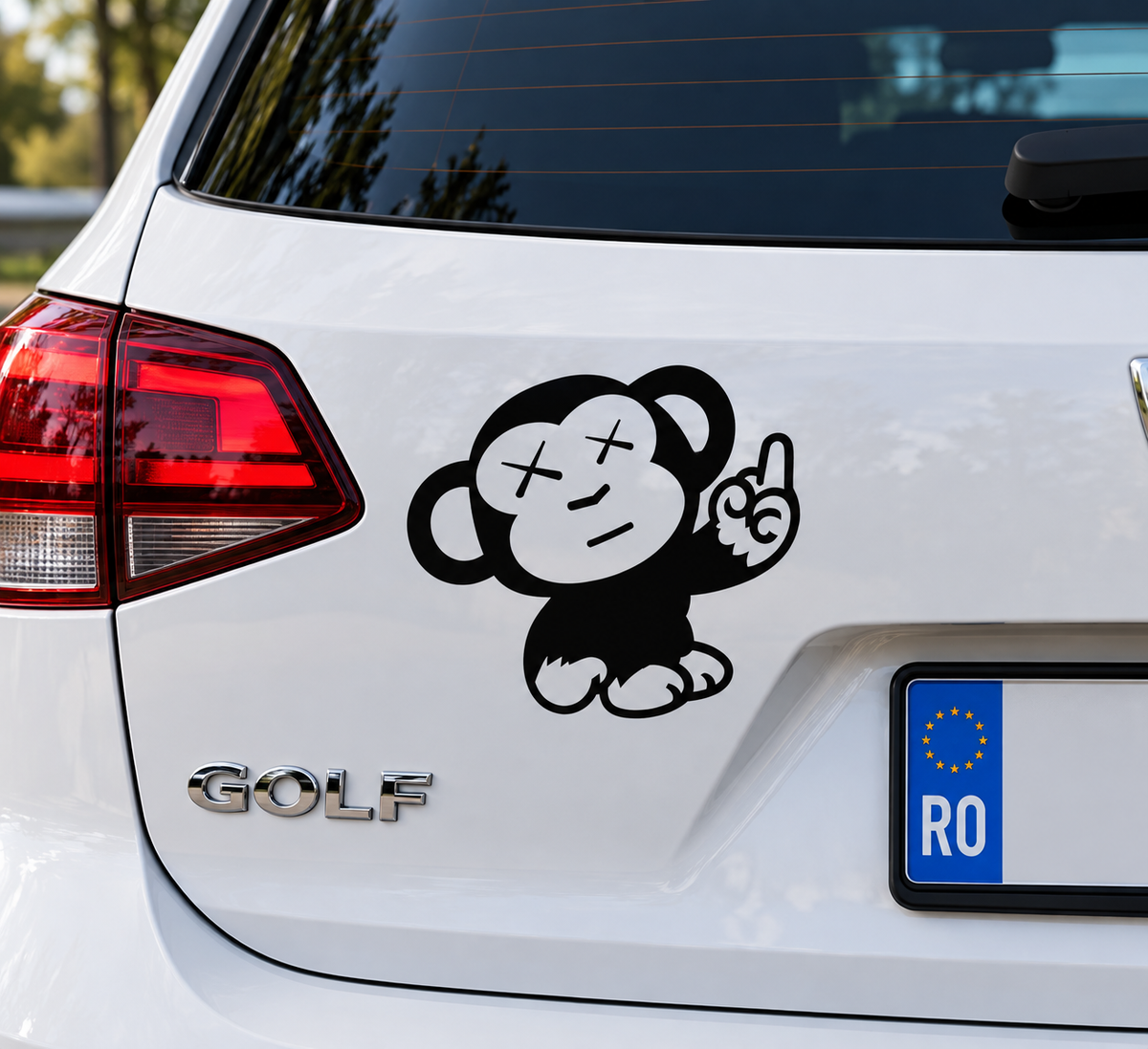 Sticker Maimuță Funny – Monkey Middle Finger, Auto Moto 17cm