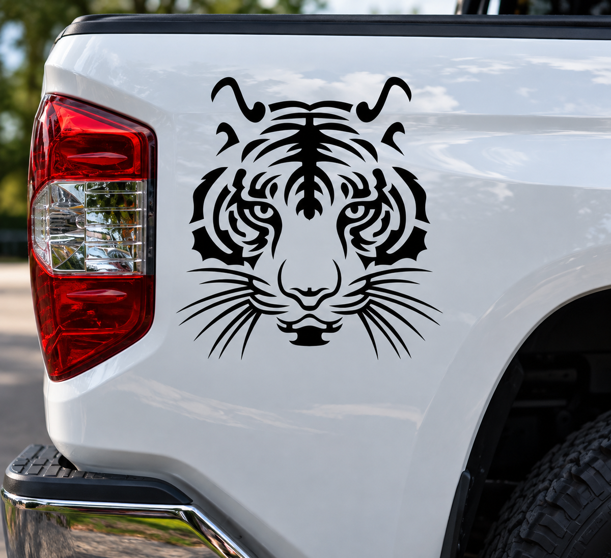 Sticker Cap de Tigru Tribal – Design Wild, Auto Moto