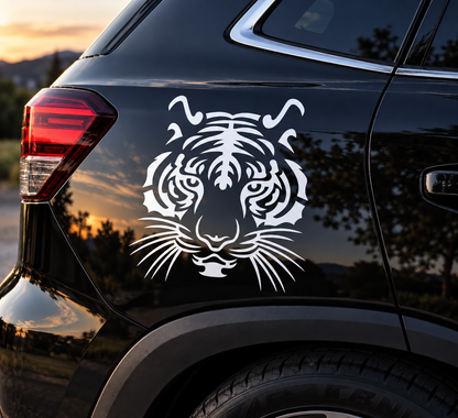 Sticker Cap de Tigru Tribal – Design Wild, Auto Moto