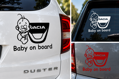 Sticker Dacia Baby on Board – Bebeluș la Bord