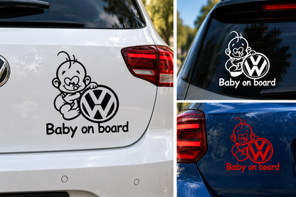 Sticker Volkswagen Baby on Board – Bebeluș la Bord VW