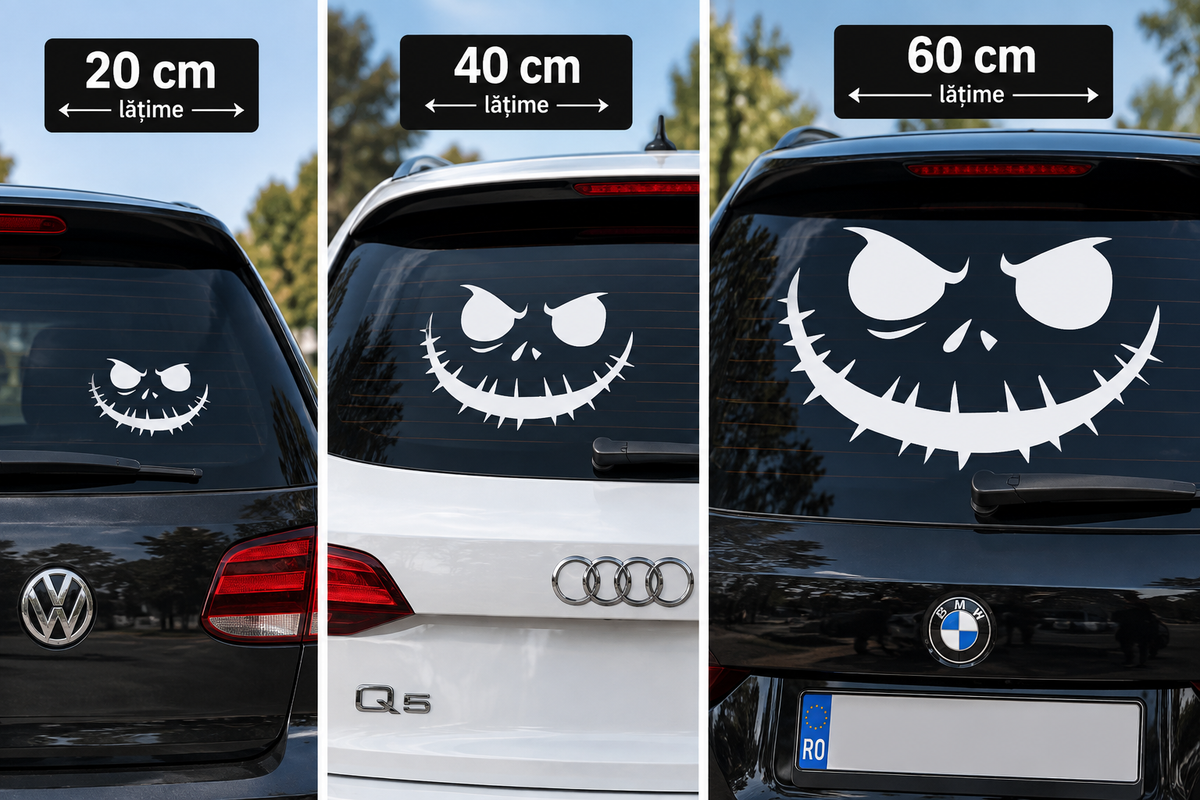 Sticker Jack Skellington – Față Craniu Halloween Auto