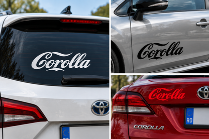 Set 2 Stickere Toyota scris Corolla