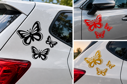 Set 3 Stickere Fluturi Auto – Tribal Decorativ
