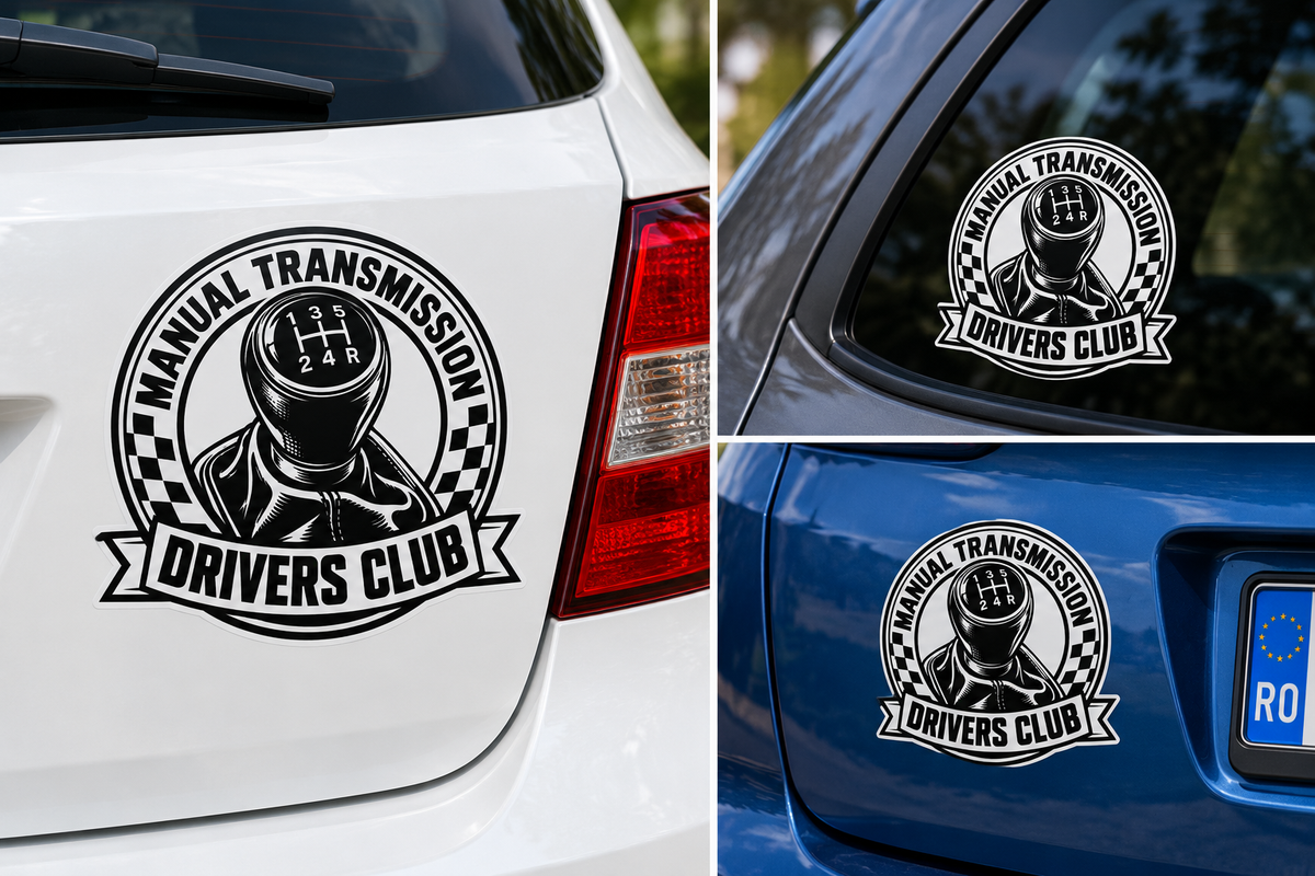 Sticker Auto Manual Transmission – Drivers Club – Schimbător Viteze
