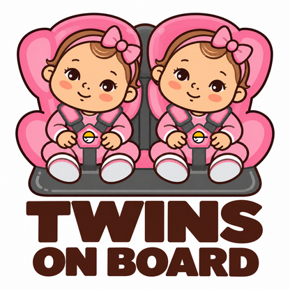 Sticker Twins on Board – Fetițe în Scaune Auto