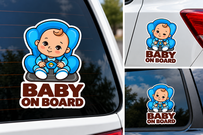 Sticker Baby on Board – Băiețel în Scaun Auto